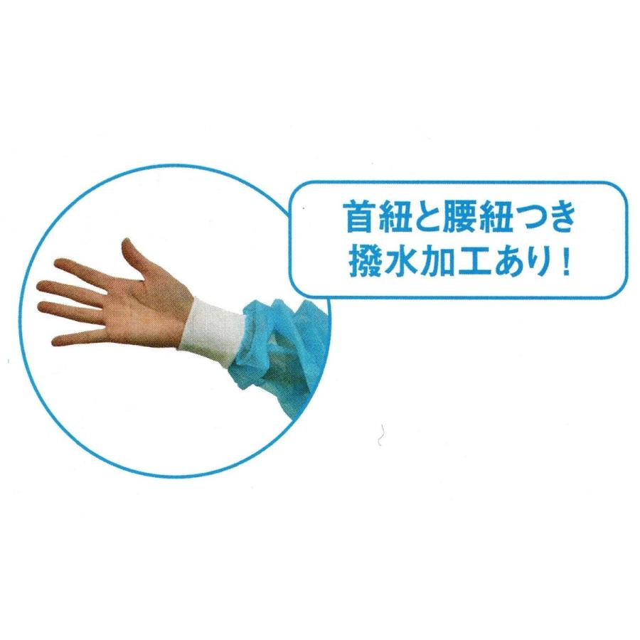 アイソレーションガウン ５０着 まとめ買い 首ひもと腰ひもつき、撥水加工 |  | 01