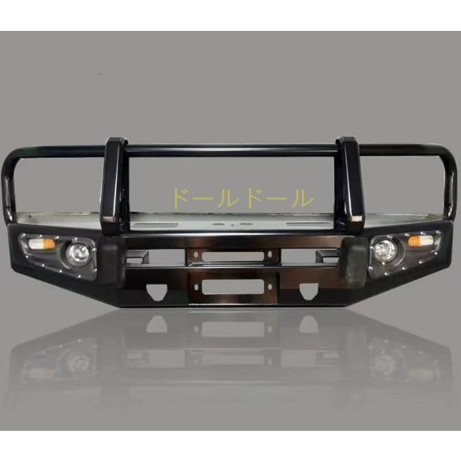 三菱 パジェロ V75W フロントバンパーガード スチール製 キズ防止 