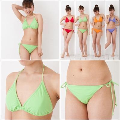 カラフルな三角ビキニ水着（グリーン）20105 Sサイズ : タップタップ