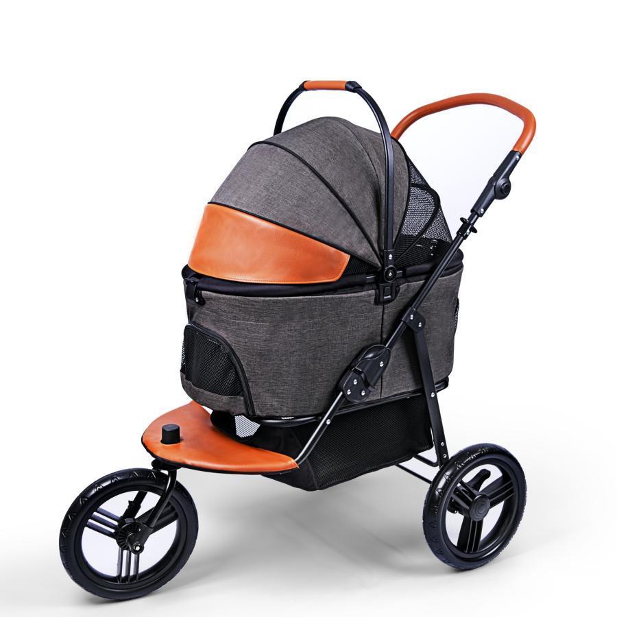 【大径タイヤ減震】ペットカート 分離型 多頭 耐荷重50KG 大型犬 中型犬 減震 折りたたみ 犬カート 自立可能 3輪 ストッパー付き 猫 