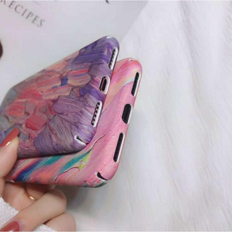 【一回のご注文で1点まで】[即納]韓国流行iPhoneケース  全機種対応 iPhoneX iPhone8 油絵 ペンキ iPhonXRおしゃれ スマホケース 人気アイフォンケース |  | 02
