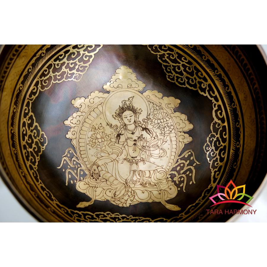 シンギングボウル 24cm グリーンターラ菩薩（美音） ソルフェジオ 