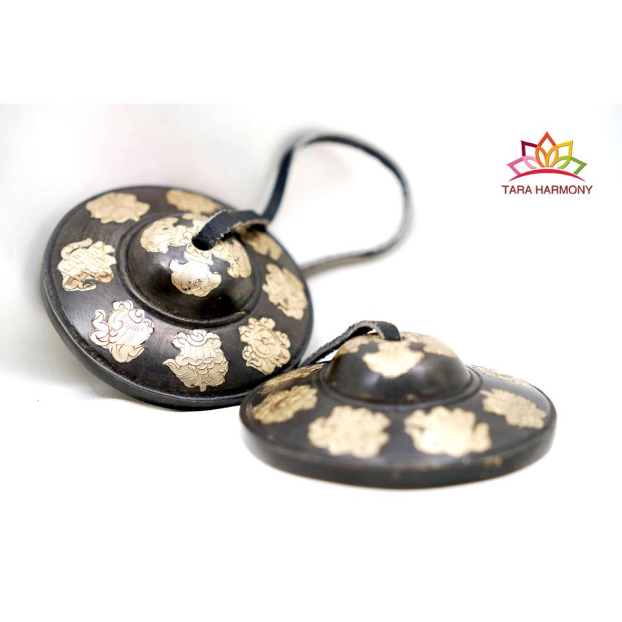 高級ティンシャ【彫金・八吉祥文様】（美音）　[TS241160-07D]　#チベタンベル　#ヨガ　#浄化　#ヒーリング 【Hollowed】