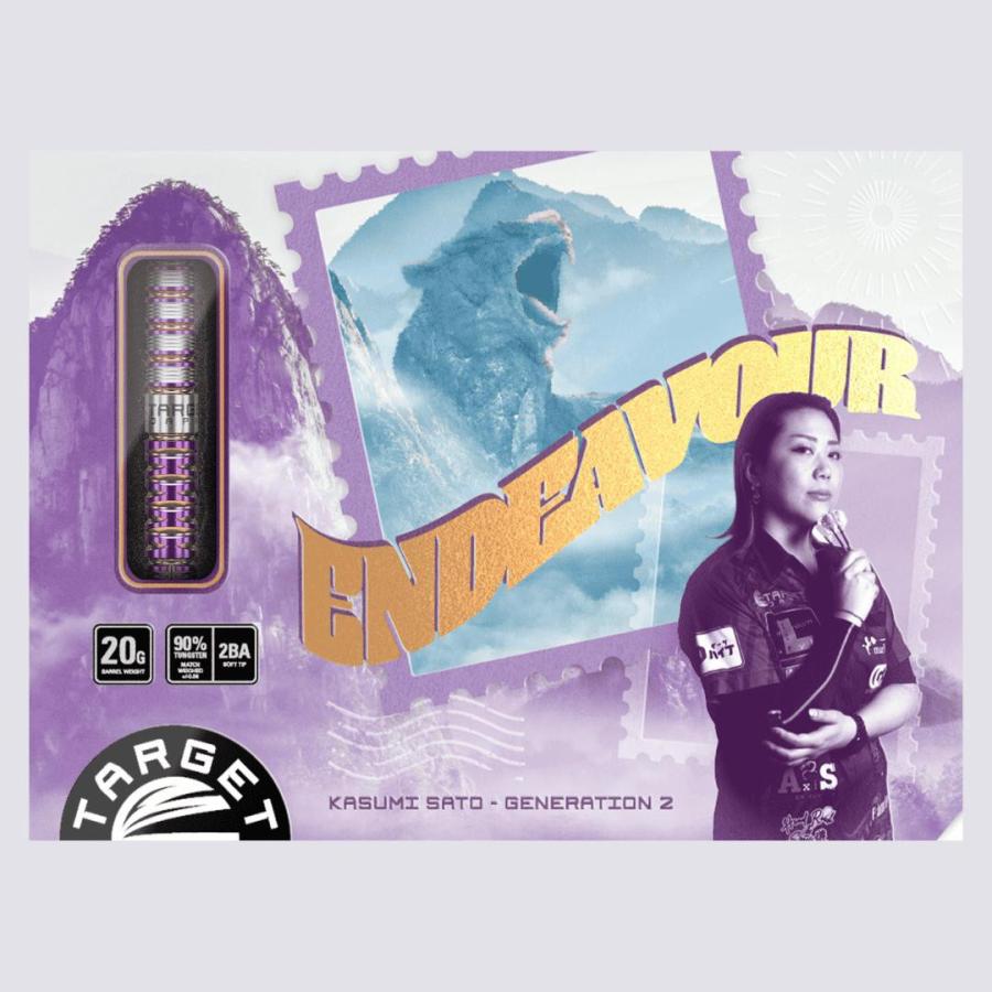 TARGET ENDEAVOUR G2 90% 20G 2BA 佐藤 かす美モデル（エンデバー ジェネレーションツー Kasumi Sato）タングステン ソフトチップ ダーツ ターゲットの画像