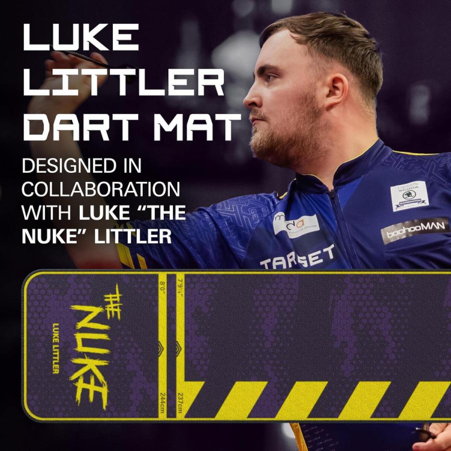 TARGET LUKE 'THE NUKE' LITTLER DART MAT（ターゲット ルーク リトラー ニューク ダーツマット スローマット） スティール ソフトダーツ両用 家投げ 家庭用の画像