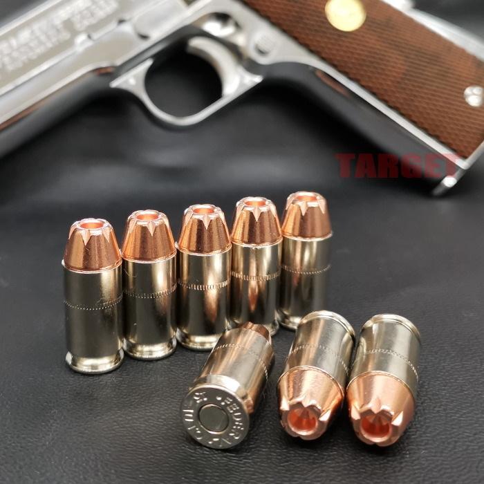 RIGHT リアルダミーカート 45ACP JHP ニッケルシルバー 1発 : TARGET