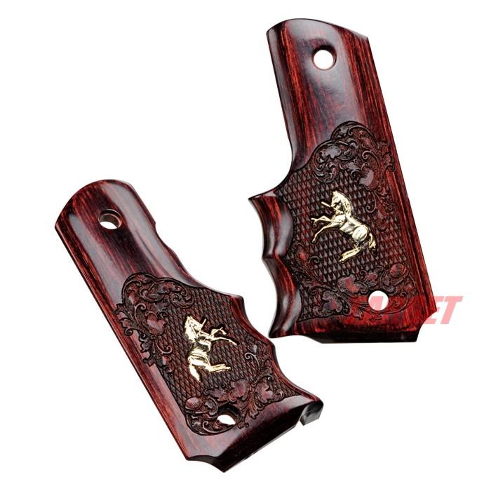 アルタモント COLT M1911A1 ガバメント用 木製グリップ チェッカー