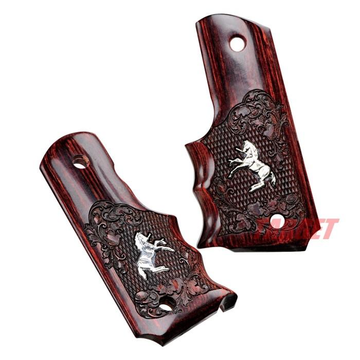 アルタモント COLT M1911A1 ガバメント用 木製グリップ チェッカー