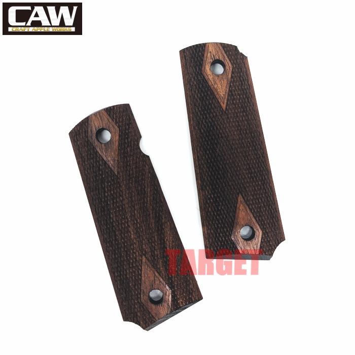 ☆CAW 1911 ガバメント用 木製グリップ ウォルナット ダイヤチェッカー