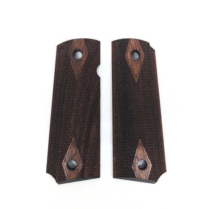 ☆CAW 1911 ガバメント用 木製グリップ ウォルナット ダイヤチェッカー