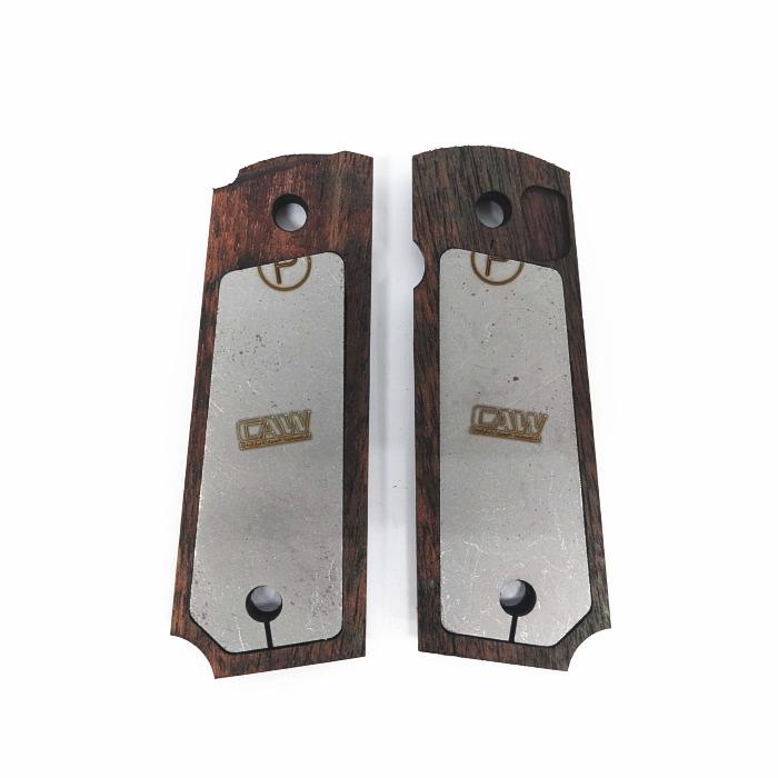 ☆CAW 1911 ガバメント用 木製グリップ ウォルナット ダイヤチェッカー