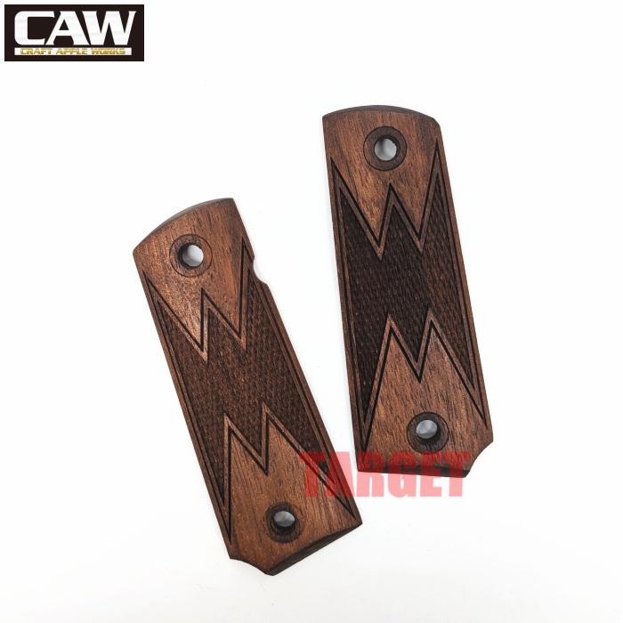 ☆CAW 1911 ガバメント用 木製グリップ ウォルナット WM チェッカー