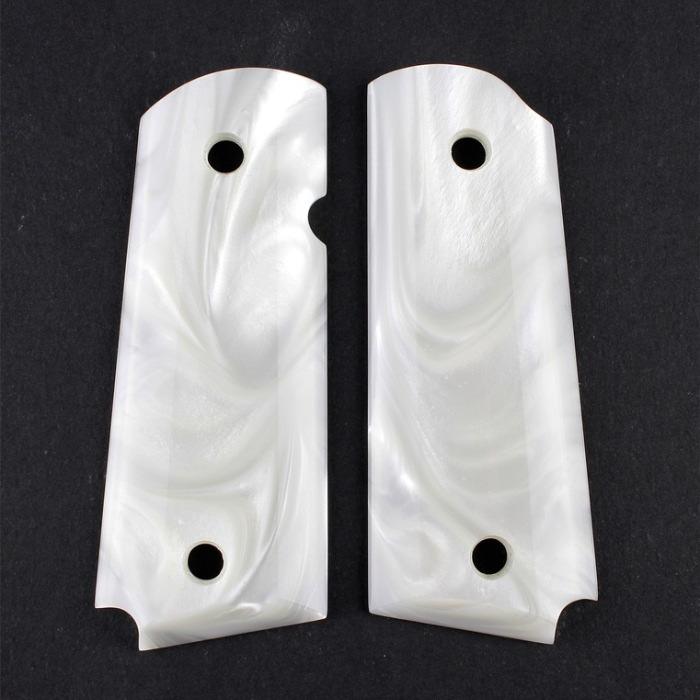 ☆HOGUE 1911 コンパクト用 ポリマー製ホワイトパールグリップ パネル