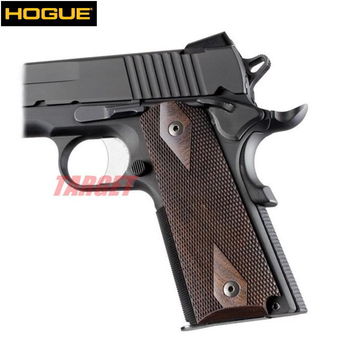 ☆HOGUE 1911シリーズ用 木製グリップ ダイヤチェッカー パネル パー