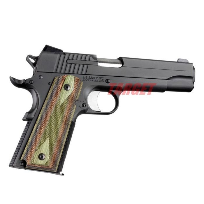HOGUE 1911シリーズ用 木製グリップ ダイヤチェッカー パネル ラモカモ
