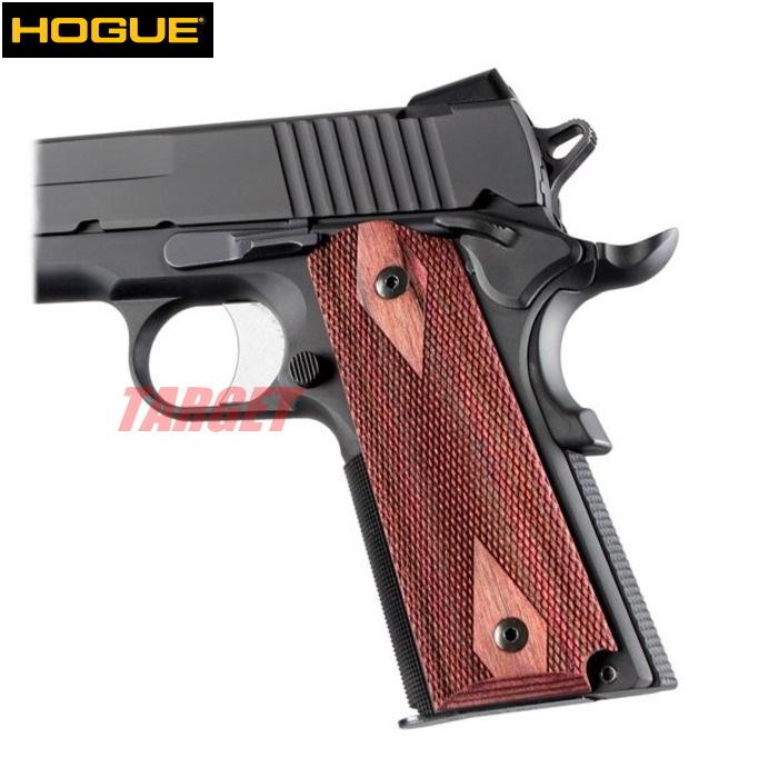 ☆ HOGUE 1911シリーズ用 木製グリップ ダイヤチェッカー パネル