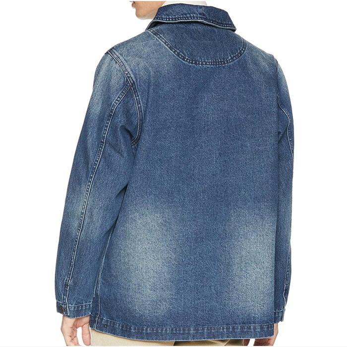 ヒューストン♦️デニムカバーオール/ビンテージウォッシュ40(L)美品 送料込 HOUSTON（ヒューストン） 交換送料片道無料 HOUSTON USアーミーデニム
