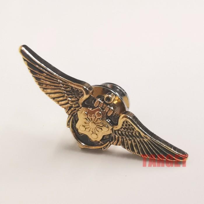 ピンバッジ 海上自衛隊 航空徽章 イブシ仕上げ 32mm 金/銀