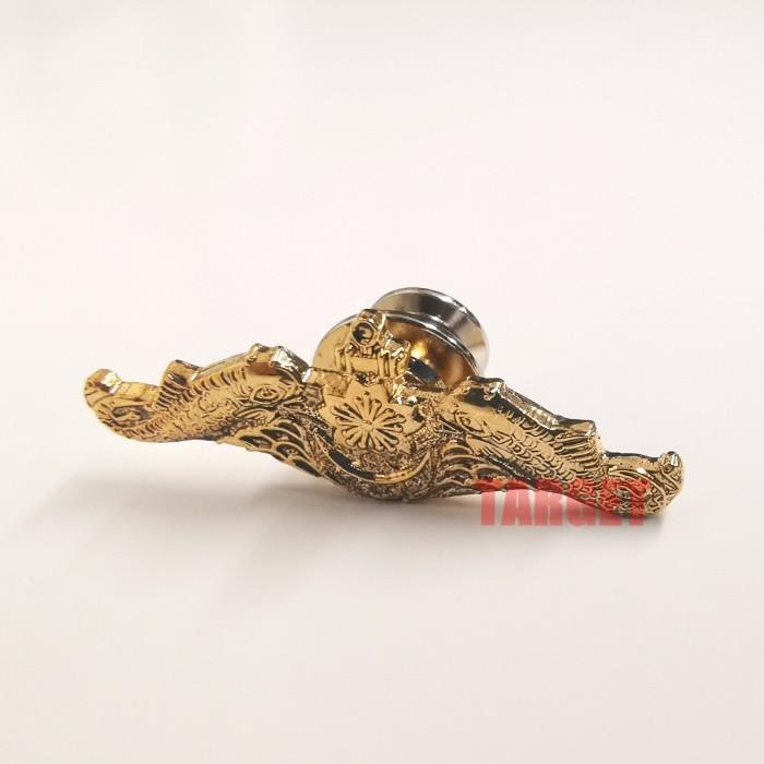 ピンバッジ 潜水艦徽章 イブシ仕上げ 32mm 金/銀 （海上自衛隊 ピンズ