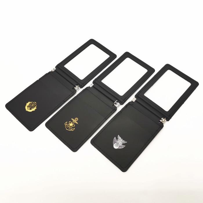 ☆ PX品 海上自衛隊 身分証明書入れ 縦型 二つ折 金具付き マーク入 小