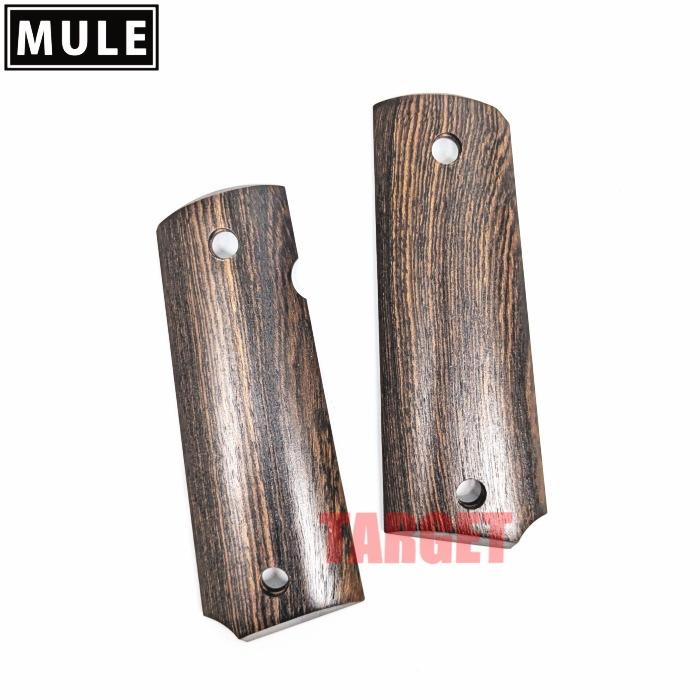 ☆MULE 1911 ガバメント用 木製グリップ イエロー バリー サンダー