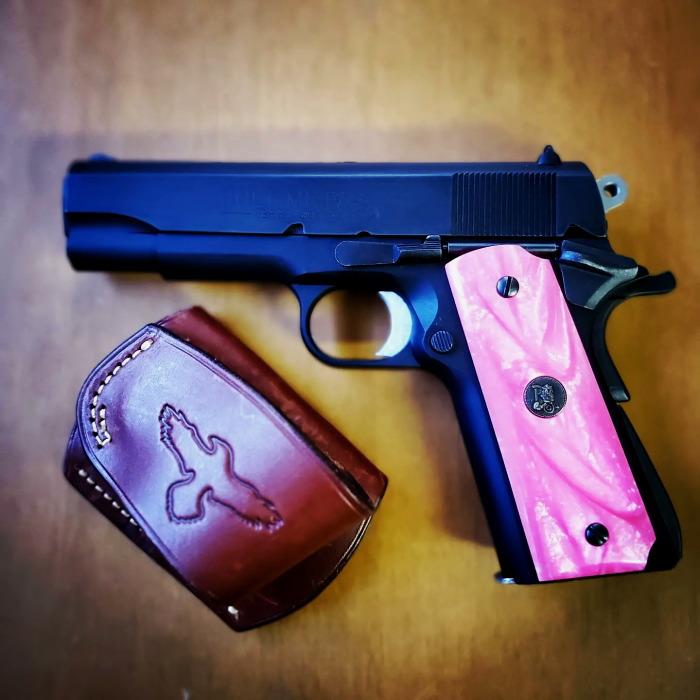 ☆パックマイヤー 1911 フルサイズ用 カスタムパールグリップ スムース