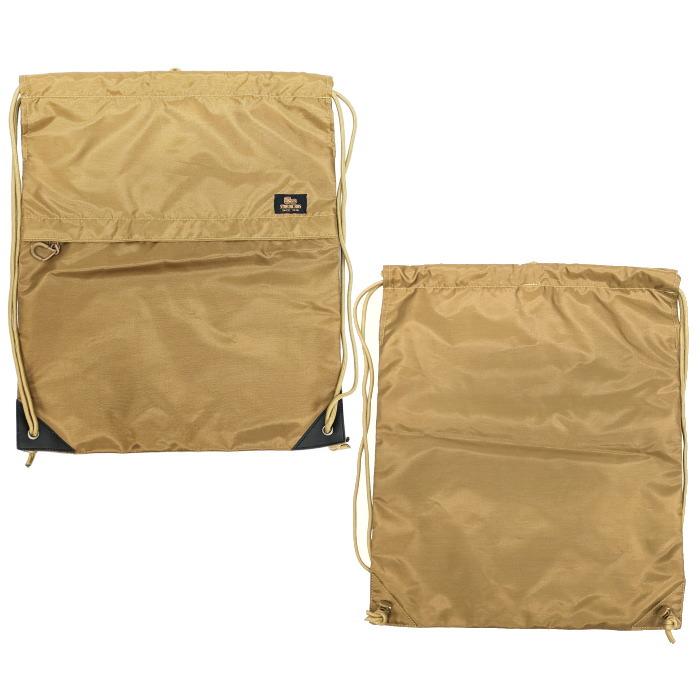 ☆PX品 自衛隊 防水ナップザック ファスナーポケット付き TANカラー