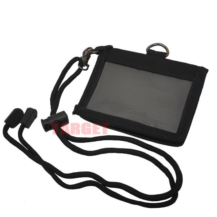 ☆自衛隊 パスケース ブラック ネックストラップ付（ストームクロス