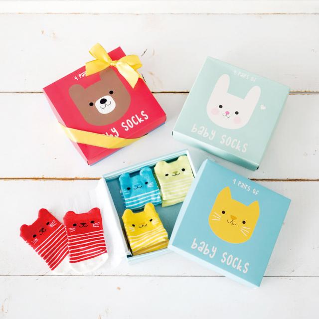 靴下 L ベビーソックス 4足セット L 猫 ネコ ねこ モチーフ デザイン グッズ 雑貨 赤ちゃん 出産祝 お祝い プレゼント プチギフト 宅配便 人気特価