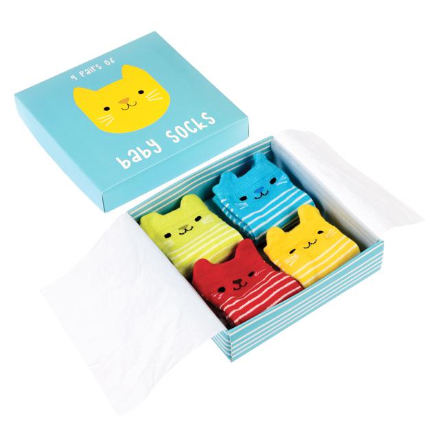 靴下 L ベビーソックス 4足セット L 猫 ネコ ねこ モチーフ デザイン グッズ 雑貨 赤ちゃん 出産祝 お祝い プレゼント プチギフト 宅配便 人気特価