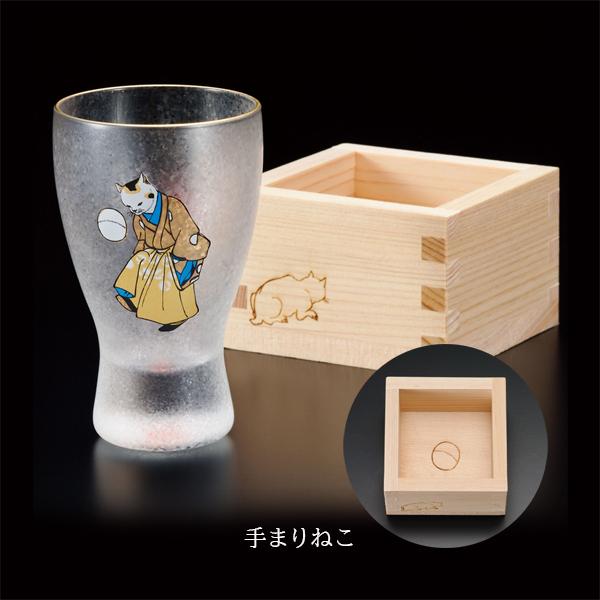 ADERIA 日本酒 グラス l 江戸猫ぐらす 枡酒 浮世絵 日本製 猫 ネコ