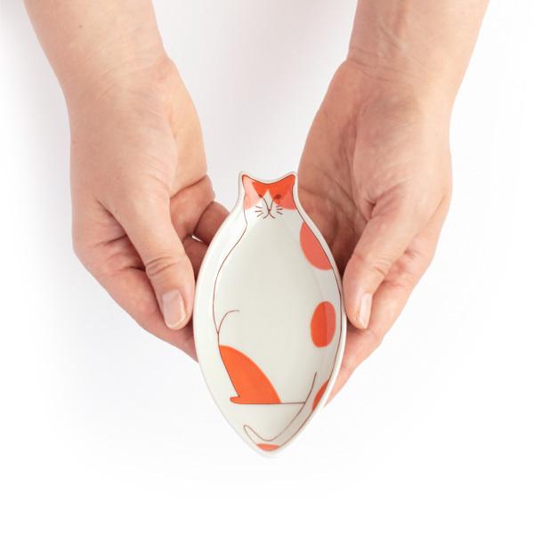 豆皿 l ネコ ハレクタニ 九谷焼 日本製 食洗機 電子レンジ可 ねこ 猫