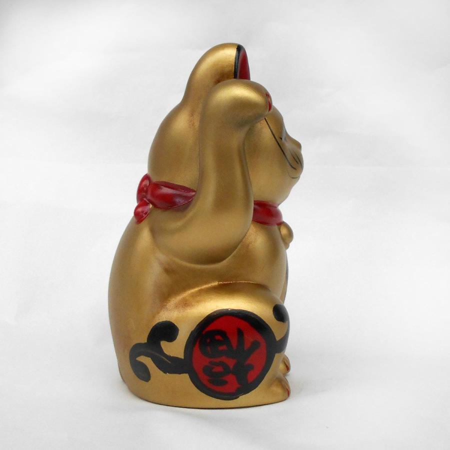 招き猫・古色吉祥維新猫・小サイズ金色・瀬戸焼 : 駄菓子とおもちゃの