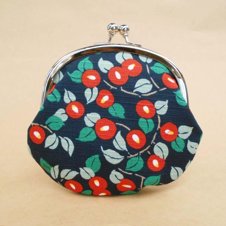 竹久夢二］がま口 黒地つばき柄 大正ロマン 母の日ギフト : 駄菓子と