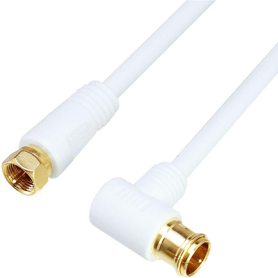 アンテナケーブル 1m 同軸 S-4C-FB L型 - F型(ネジ式) 4K 8K対応 テレビアンテナ コード 線 BS CS CATV 地デジ 4CLF-01WH ホワイト 白 送料無料 | TARO'S | 01