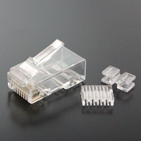 RJ45モジュラープラグ コネクタ CAT6 8極8芯 単線/撚り線共用 3ピース 50μ金メッキ 500個入CRJ45K6-500P3 TARO'S｜tarosdirect