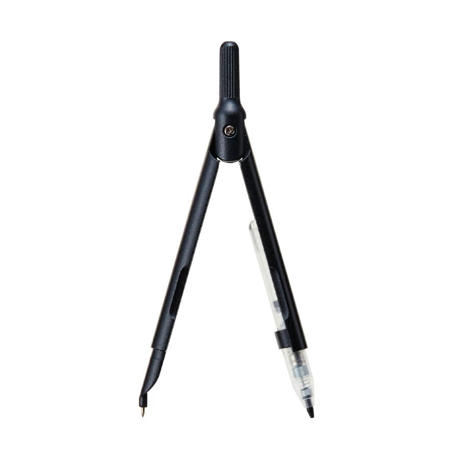 クツワ コンパス スリミー スリム型コンパス 自動で芯が出る シャープペン付 キャップ付き 子ども 小学校 小学生 ブラック CP233BK の商品画像