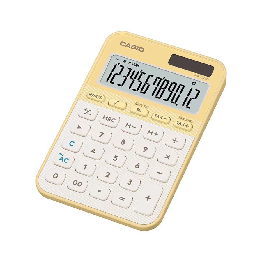 CASIO（カシオ） カラフル電卓 ミニジャストタイプ 12桁 [ 卓上 時間