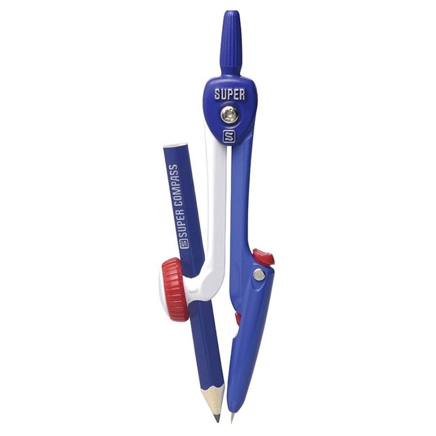 ソニック スーパーコンパス はりinパス 鉛筆用 ブルー [青 赤 桃 橙 文具 文房具 小学生 算数 図工 えんぴつ] SK-654-B [送料無料] の商品画像