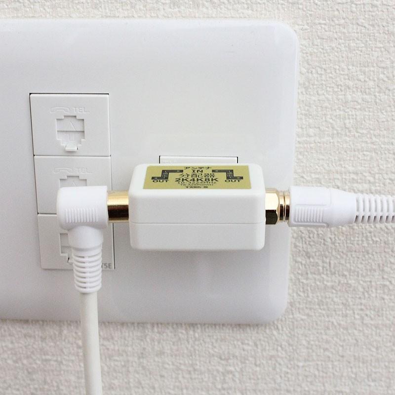 TARO'S アンテナ分配器 2分配 テレビコンセント直付け 2K 4K 8K