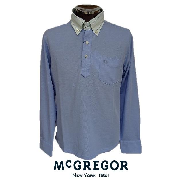 マクレガー（McGREGOR）・布帛コンビ長袖ポロシャツ　　マクレガーメンズ