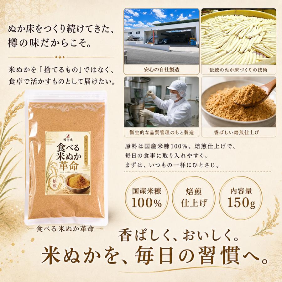 樽の味 米ぬか パウダー 食べる米ぬか 革命 2袋 無添加 きなこ入 焙煎