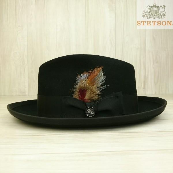 STETSON 帽子 ファー フェルトハット 中折れ帽 メンズ カラー 黒