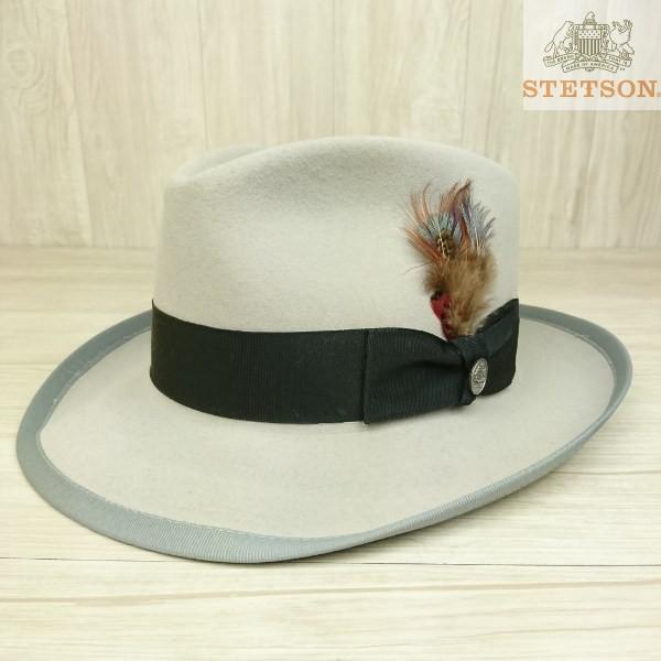 定価5.5万　STETSON ラビットファー　ストライナー　中折れフェルトハット STETSON 帽子 ファー フェルトハット 中折れ帽 メンズ カラー