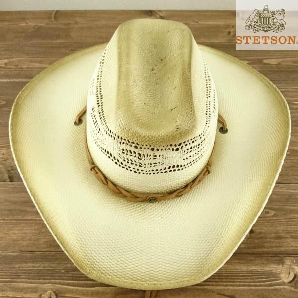 STETSON カウボーイハット 麦わら帽子 メンズ ステットソン