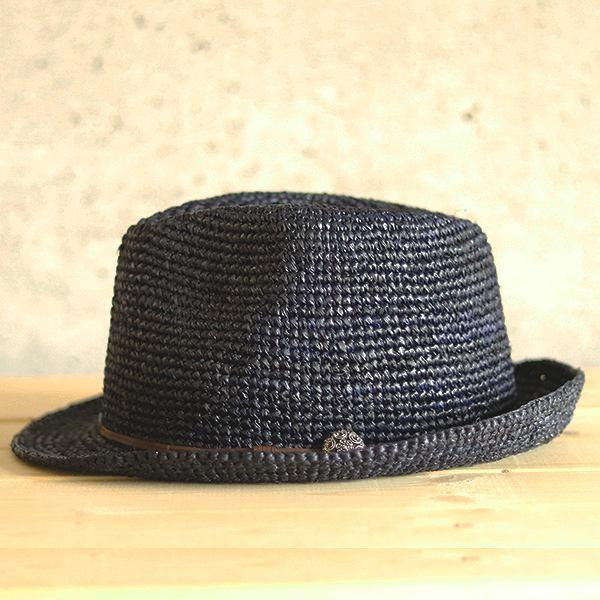 麦わら帽子 メンズ レディース 大きいサイズ ラフィア 中折れハット ストローハット プレゼント レジャー アウトドア 春夏 56 58 60 62 ネイビー 紺