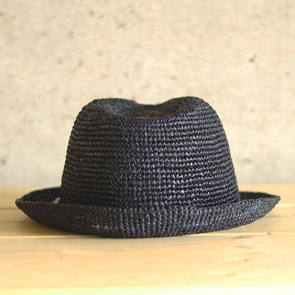 麦わら帽子 メンズ レディース 大きいサイズ ラフィア 中折れハット ストローハット プレゼント レジャー アウトドア 春夏 56 58 60 62 ネイビー 紺