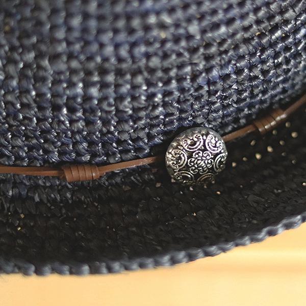 麦わら帽子 メンズ レディース 大きいサイズ ラフィア 中折れハット ストローハット プレゼント レジャー アウトドア 春夏 56 58 60 62 ネイビー 紺