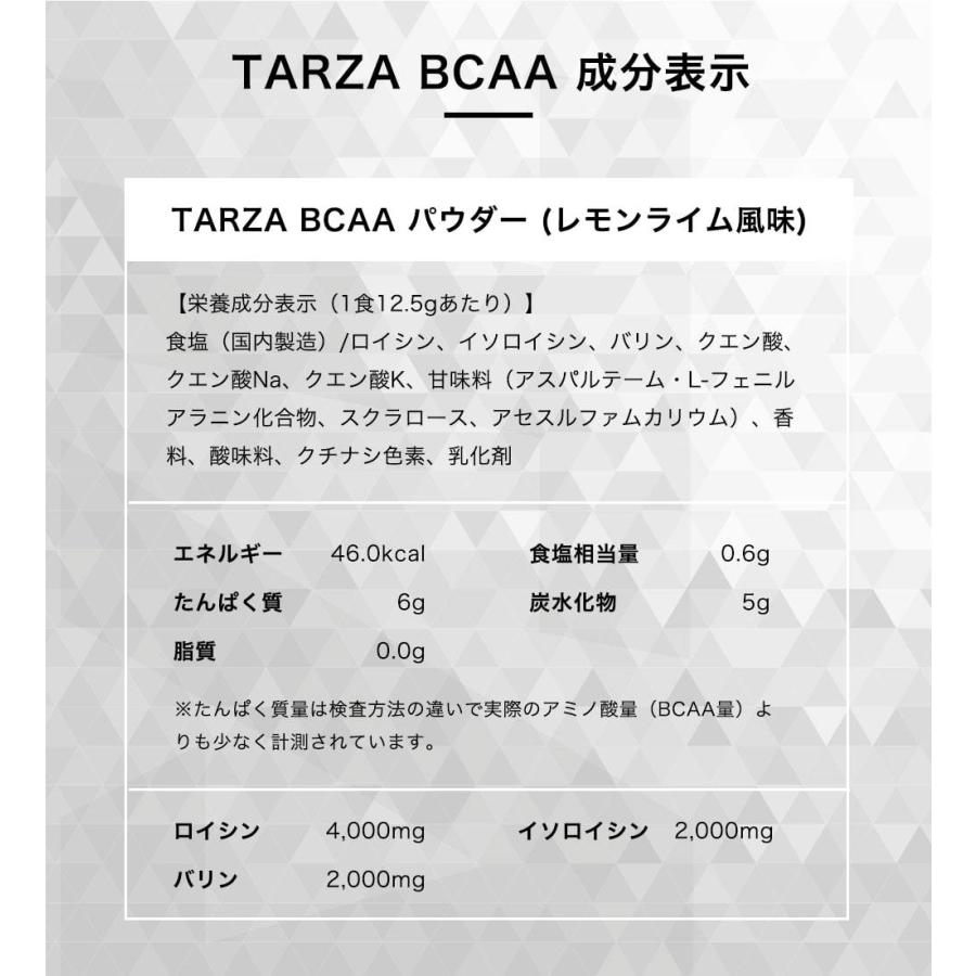 TARZA（ターザ） BCAA レモンライム風味 1kg クエン酸 パウダー 約80杯分 アミノ酸  サプリ｜tarza｜17