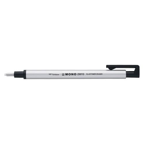 トンボ鉛筆 ホルダー消しゴム モノゼロ 丸型 シルバー EH-KUR04 メール便可｜tarzan-market